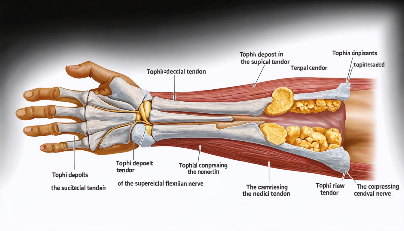 Frontiers | Case Report: Carpal Tunnel Syndrome Induced by Tophi in the Superficial Flexor Tendon